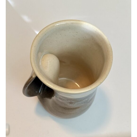 Stoneware Hand Warming Mug 14 oz Desert Sand Clay In Motion Neher 2022 Left Hand - Picture 12 of 16